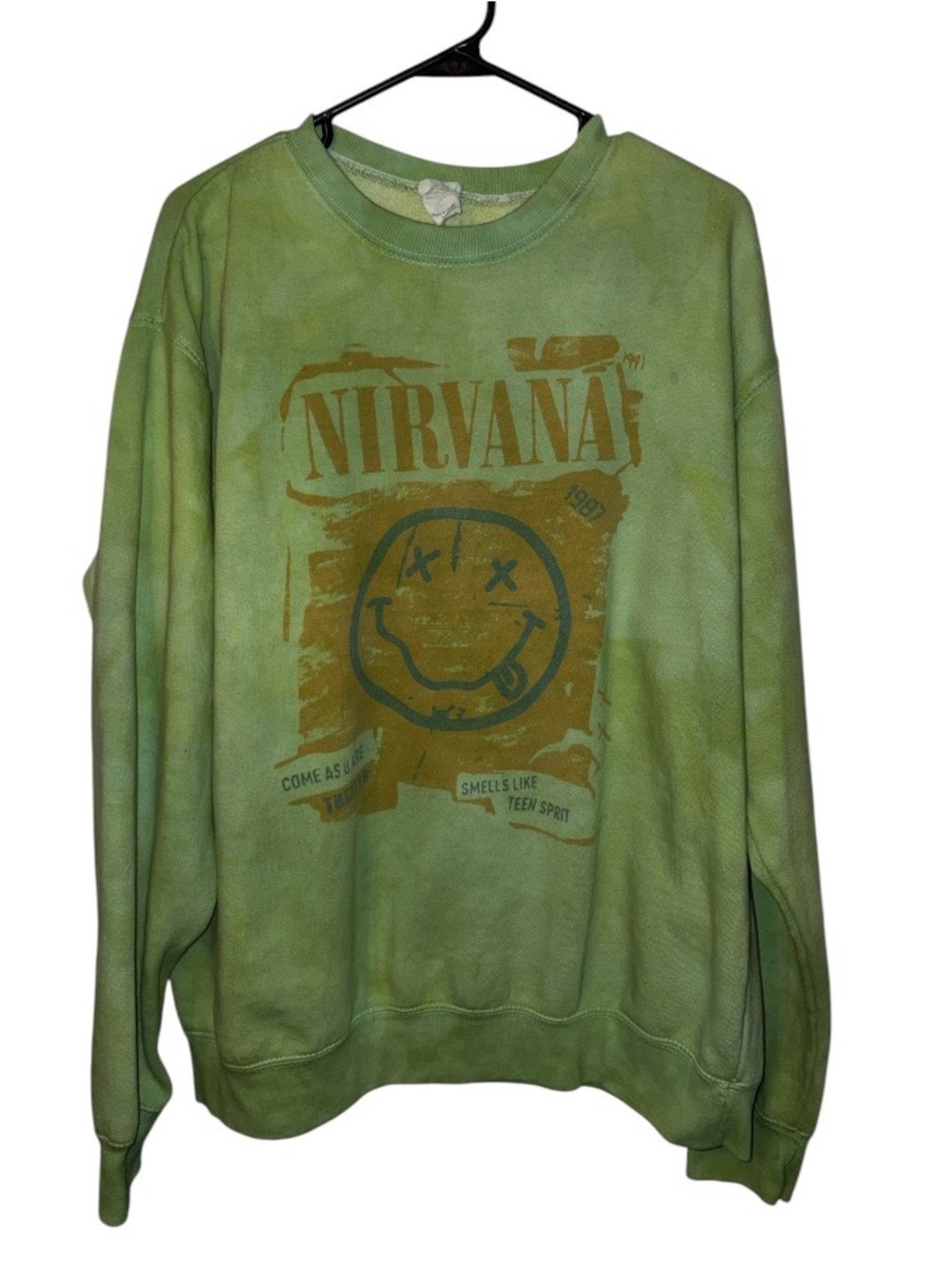 Nirvana Oversized Sweatshirt Tie Dyed Size Large Kurt Cobain